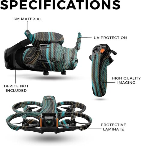 Carbon Fiber Drone Skin Compatible with DJI Avata 2 Bundle (2024) - Blue Canyon - Premium 3M Vinyl Protective Wrap Decal Cover - Easy to Apply | Crafted in The USA by MightySkins in Saudi Arabia