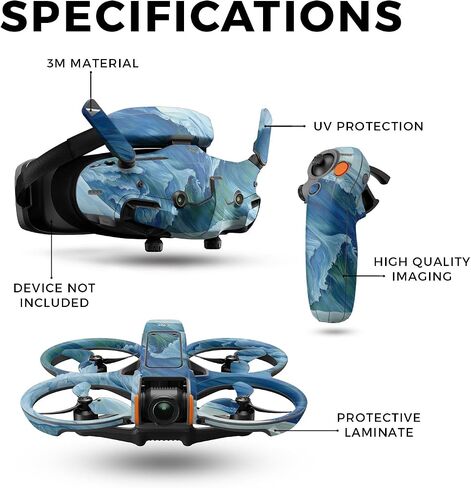 DRONE SNOOD متوافق مع DJI Avata 2 Bundle (2024) - موجة مثالية - غطاء ملصق الواقي فينيل 3M - يسهل تطبيقه | مصنوع في الولايات المتحدة الأمريكية من قبل Mayyskins in Saudi Arabia