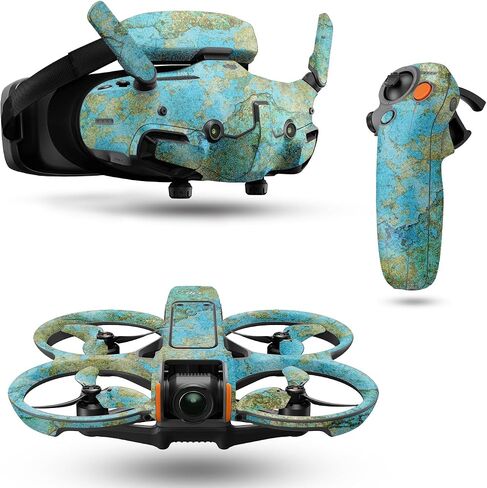 Glossy Glesser Drone Skin متوافق مع DJI Avata 2 Bundle (2024) - Teal Marble - Premium 3M Vinyl Wrap Decal Cover - من السهل تطبيق | مصنوع في الولايات المتحدة الأمريكية من قبل Mayyskins in Kuwait