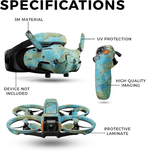 Glossy Glesser Drone Skin متوافق مع DJI Avata 2 Bundle (2024) - Teal Marble - Premium 3M Vinyl Wrap Decal Cover - من السهل تطبيق | مصنوع في الولايات المتحدة الأمريكية من قبل Mayyskins in Kuwait