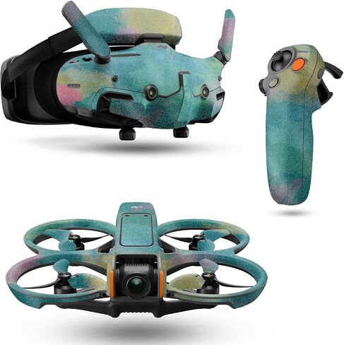 Glossy Glesser Drone Skin متوافق مع DJI Avata 2 Bundle (2024) - الأزرق بالألوان المائية - غطاء ملصق واقي فينيل 3M الممتاز - يسهل تطبيقه | مصنوع في الولايات المتحدة الأمريكية من قبل Mayyskins in Kuwait