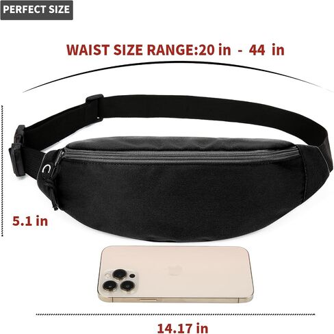 Waist Pack Fanny Pack for Men & Women, Water-Resistant Lightweight Travel Belt Mini Bag with Adjustable Strap, Hands-Free Crossbody Sling Bag in Saudi Arabia