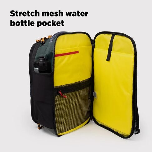 Topo Designs Global Travel Backpack, 25 Liter Bag, 3x Padded Grab Handles, Stretch Mesh, 100% Recycled Nylon Construction, PFAS-Free, Bluesign Approved (Stone Blue/Ash Green) in Kuwait