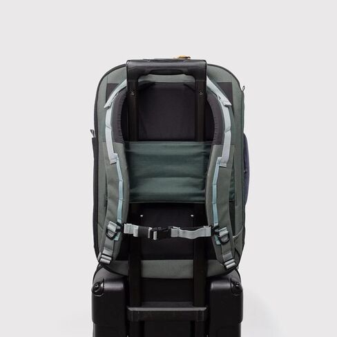 Topo Designs Global Travel Backpack, 25 Liter Bag, 3x Padded Grab Handles, Stretch Mesh, 100% Recycled Nylon Construction, PFAS-Free, Bluesign Approved (Stone Blue/Ash Green) in Kuwait