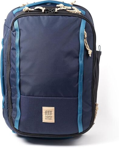 Topo Designs Global Travel Backpack, 25 Liter Bag, 3x Padded Grab Handles, Stretch Mesh, 100% Recycled Nylon Construction, PFAS-Free, Bluesign Approved (Stone Blue/Ash Green) in Kuwait