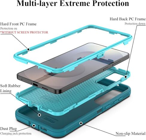 MMHUO for Galaxy S25 Edge Case,3 Layers Military Grade Full Body Protection,[Without Screen Protector][Dustproof] Shockproof Rugged Non Slip Hard Cover for Samsung Galaxy S25 Edge,Black in Kuwait
