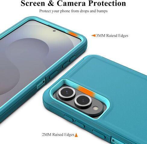 MMHUO for Galaxy S25 Edge Case,3 Layers Military Grade Full Body Protection,[Without Screen Protector][Dustproof] Shockproof Rugged Non Slip Hard Cover for Samsung Galaxy S25 Edge,Black in Kuwait