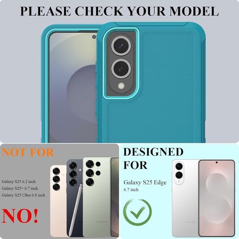 MMHUO for Galaxy S25 Edge Case,3 Layers Military Grade Full Body Protection,[Without Screen Protector][Dustproof] Shockproof Rugged Non Slip Hard Cover for Samsung Galaxy S25 Edge,Black in Kuwait