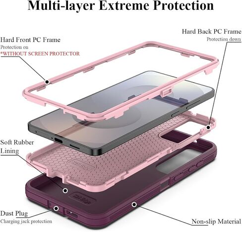 Mmhuo لـ Galaxy S25 Edge Case ، 3 طبقات من الدرجة العسكرية ، حماية كاملة من الجسم ، [بدون واقي الشاشة] in Kuwait