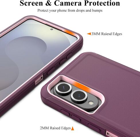 Mmhuo لـ Galaxy S25 Edge Case ، 3 طبقات من الدرجة العسكرية ، حماية كاملة من الجسم ، [بدون واقي الشاشة] in Kuwait