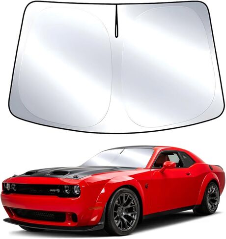 T TGBROS Windshield Sun Shade Custom Fit for 2022-2023 GMC Hummer EV Accessories Foldable Sun Shield Reflective Polyester Sun Visor Cover Block Heat and Sun Protection in Kuwait