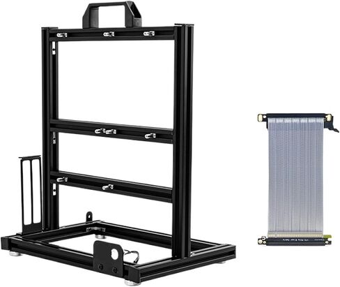 BlockCase Aluminum Open Frame Case Support ATX/M-ATX Mainboard GPU Mount Horizontally 240 Water Cooler Gaming Cabinet in Kuwait