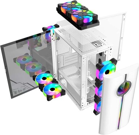 Gaming Computer Case AVEC 4 مواقف Ventilateur 240 AIO Support M-ATX/MINI-ITX GUARDIAN in Kuwait