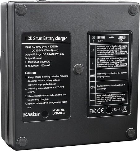 KASTAR LCD شاحن سريع مزدوج + 2x بطارية لـ Canon BP-970G BP-975 & EOS C100 EOS C100 MARE II EOS C300 C300 PL EOS C500 C500 PL GL2 XF100 XF105 XF200 XF205 XF300 XF305 XH A1S G1S XL in Kuwait