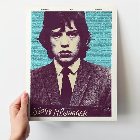 فن البوب ​​الحديث ميك جاغر Mugshot صورة فنية لديكور المنزل - طباعة ملصق لتزيين الحائط على طراز آندي وارهول مقاس 8 × 10 - هدية معاصرة فريدة من نوعها لعشاق موسيقى الروك أند رول أو رولينج ستونز في الستينيات والسبعينيات والثمانينيات in Saudi Arabia