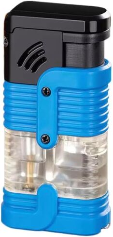 NIVEK Cigar Lighter 2 Pack Triple Jet Flame Butane Torch Lighter Refillable Butane Gas Windproof Adjustable 3 Flame for Christmas in Kuwait