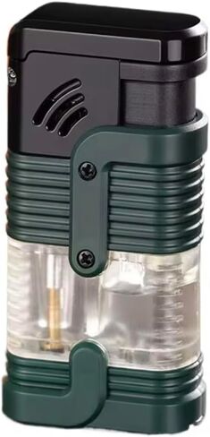 NIVEK Cigar Lighter 2 Pack Triple Jet Flame Butane Torch Lighter Refillable Butane Gas Windproof Adjustable 3 Flame for Christmas in Kuwait