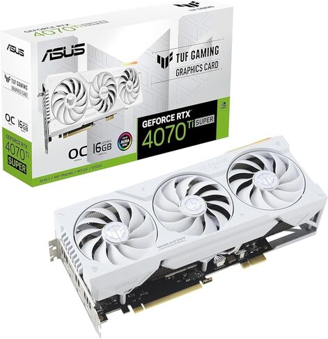 ASUS TUF Gaming GeForce RTX™ 4070 Ti Super BTF White OC Edition Gaming Graphics Card (PCIe 4.0, 16GB GDDR6X, Exclusive to BTF ATX Motherboards in Kuwait