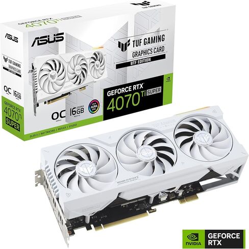 ASUS TUF Gaming GeForce RTX™ 4070 Ti Super BTF White OC Edition Gaming Graphics Card (PCIe 4.0, 16GB GDDR6X, Exclusive to BTF ATX Motherboards in Kuwait