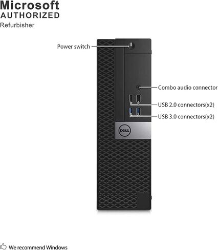 Dell Optiplex 5050 SFF PC Desktop ، Win 11 Pro ، Intel I5-7500 3.4 جيجا هرتز ، ذاكرة الوصول العشوائي 16 جيجا بايت ، 256 جيجا بايت ، لوحة المفاتيح ، الماوس ، USB WiFi (متجدد) in Kuwait