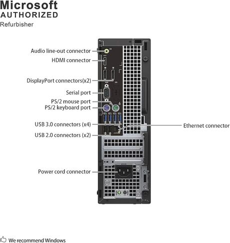 Dell Optiplex 5050 SFF PC Desktop ، Win 11 Pro ، Intel I5-7500 3.4 جيجا هرتز ، ذاكرة الوصول العشوائي 16 جيجا بايت ، 256 جيجا بايت ، لوحة المفاتيح ، الماوس ، USB WiFi (متجدد) in Kuwait