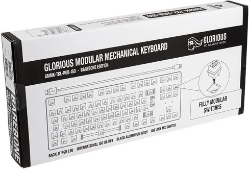 Glorious GMMK Modular Mechanical Gaming Keyboard ISO Layout- RGB LED Backlit, Brown Switches, Hot Swap Switches (Black) (Tenkeyless) in Kuwait