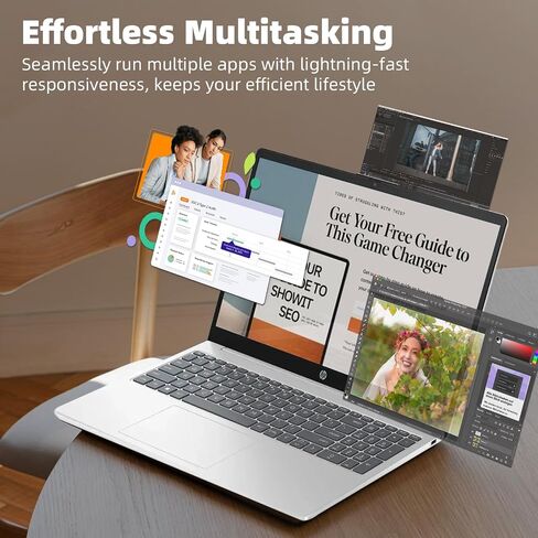 HP 15.6-inch Business Laptop Computer - w/Microsoft Office Lifetime & Free CD/DVD Drive - 15.6" HD Touchscreen - Intel i3 1215U - Wi-Fi 6E -Win 11 Pro(32GB RAM | 1TB SSD) in Saudi Arabia