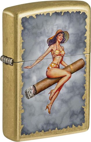 Zippo Lighter: Pin-up Girl on Cigar - Street Brass 81692 in Saudi Arabia