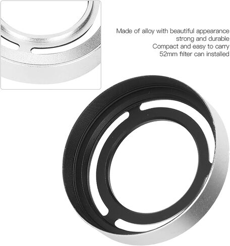 zopsc lhx10 عدسة عدسة الكاميرا ل fuji x10 x20 x30 ، hollow metal camera lens hood ، استبدال المظهر الجميل المدمج (أسود) in Saudi Arabia