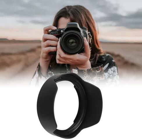 Lens Hood, ABS Lens Hood Sunshade, Lens Hood Bayonet Round Backbuckle Replacement for RF50mm F1.8 Black EW 65B Lens in Saudi Arabia