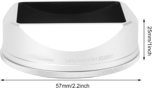 Gugxiom Square Metal Lens Hood Fit for FUJIFILM X100VI Accessories, Aluminium Alloy Camera Lens Hood, Thread Installation - Silver in Saudi Arabia