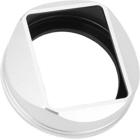 Gugxiom Square Metal Lens Hood Fit for FUJIFILM X100VI Accessories, Aluminium Alloy Camera Lens Hood, Thread Installation - Silver in Saudi Arabia