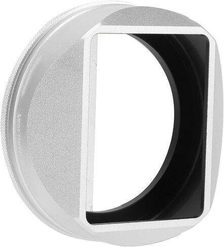 Gugxiom Square Metal Lens Hood Fit for FUJIFILM X100VI Accessories, Aluminium Alloy Camera Lens Hood, Thread Installation - Silver in Saudi Arabia
