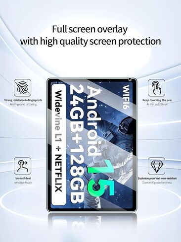 واقي الشاشة لـ Higrace C108 Android Tablet 10 بوصة أقراص ، مضاد للخلع 9H صلابة اللمس حساس 2.5D الحواف الدائرية خالية من التثبيت سهلة التثبيت ، 2 عبوة. in Kuwait