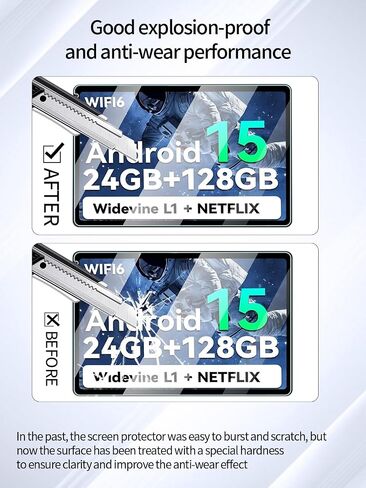 واقي الشاشة لـ Higrace C108 Android Tablet 10 بوصة أقراص ، مضاد للخلع 9H صلابة اللمس حساس 2.5D الحواف الدائرية خالية من التثبيت سهلة التثبيت ، 2 عبوة. in Kuwait