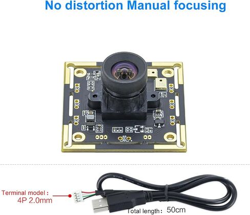 Eujgoov 2MP HD USB Camera Module, Mic Manual Focusing 1080p 100° Wide Angle UVC Compatible with in Saudi Arabia