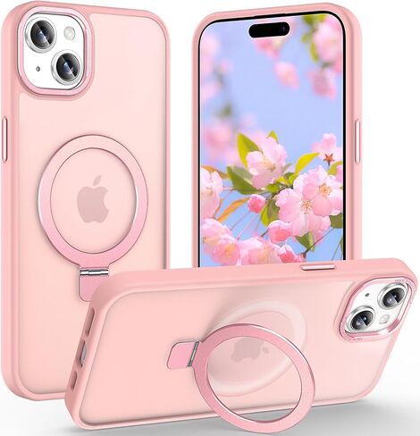 Magnetic for iPhone 17 Pro Case مع Ring Stand ، [حماية 10 أقدام من الانخفاض] [لمسة مخملية] حالة هاتف مكافحة صدمية شفافة غير مريحة لـ iPhone 17 Pro 6.3 '، Midnight Green in Kuwait