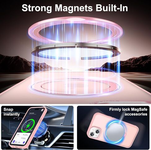 Magnetic for iPhone 17 Pro Case مع Ring Stand ، [حماية 10 أقدام من الانخفاض] [لمسة مخملية] حالة هاتف مكافحة صدمية شفافة غير مريحة لـ iPhone 17 Pro 6.3 '، Midnight Green in Kuwait