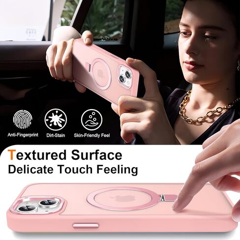Magnetic for iPhone 17 Pro Case مع Ring Stand ، [حماية 10 أقدام من الانخفاض] [لمسة مخملية] حالة هاتف مكافحة صدمية شفافة غير مريحة لـ iPhone 17 Pro 6.3 '، Midnight Green in Kuwait