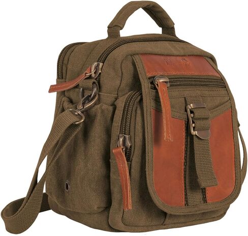 FOX OUTDOOR PRODUCTS Classic Eurostyle On the Go Compact Day-to-Day Heavy-Weight Cotton Canvas Genuine Leather Travel Organizer Bag in Saudi Arabia