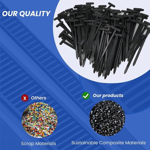100Pcs Nylon Universal Cable Tie Buckle, Automotive Zipper Clips, Plastic Rivet T Zip with Pin & Button Design, Multifunctional Cable Tie Buckle for Car Daily Repair, Home, Office, Garden in Saudi Arabia