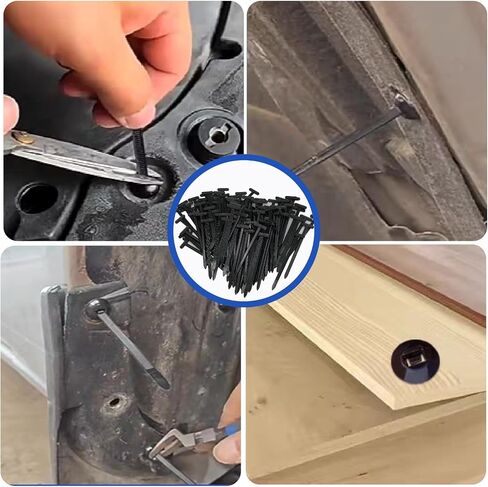 100Pcs Nylon Universal Cable Tie Buckle, Automotive Zipper Clips, Plastic Rivet T Zip with Pin & Button Design, Multifunctional Cable Tie Buckle for Car Daily Repair, Home, Office, Garden in Saudi Arabia