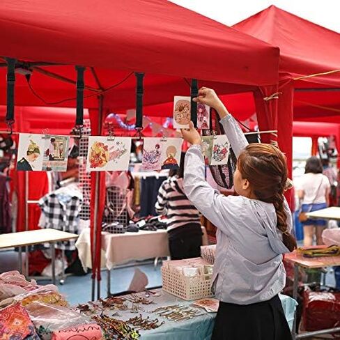 Shappy Canopy Hanging Clips Tent Clips for Booth Displays Camping | Adjustable Straps with Metal Hooks, Hanging Signs Lanterns Bags, Tent Shade Accessories Vendor Booth Events Camping in Kuwait