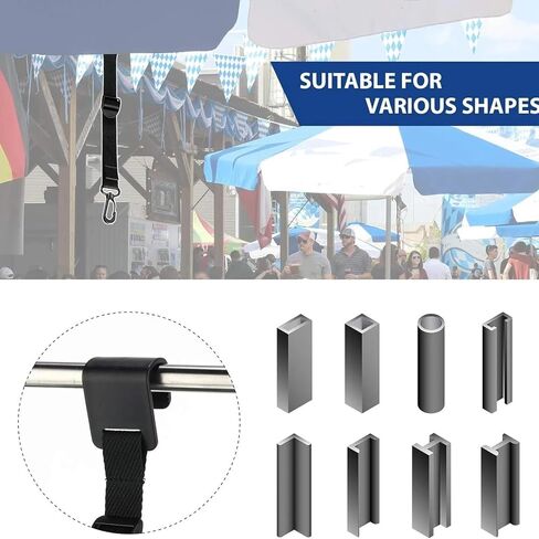 Shappy Canopy Hanging Clips Tent Clips for Booth Displays Camping | Adjustable Straps with Metal Hooks, Hanging Signs Lanterns Bags, Tent Shade Accessories Vendor Booth Events Camping in Kuwait