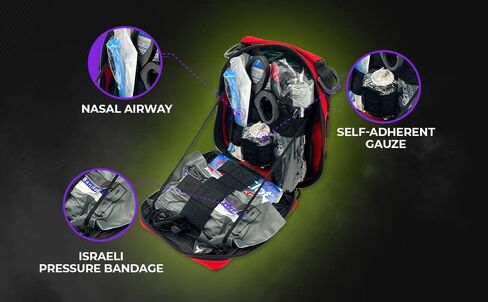 Lightning X Products Premium Nylon Molle الطوارئ ، مثالية للمسعفين التكتيكيين ، العسكريين ، المتحمسين في الهواء الطلق (8 "× 6.5" × 3 ") in Saudi Arabia