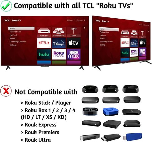 2 Pack - OEM Replacement Remote Control fit for All TCL Roku Smart TVs - Netflix/Disney Plus/Apple TV+ / HBO Max in Saudi Arabia