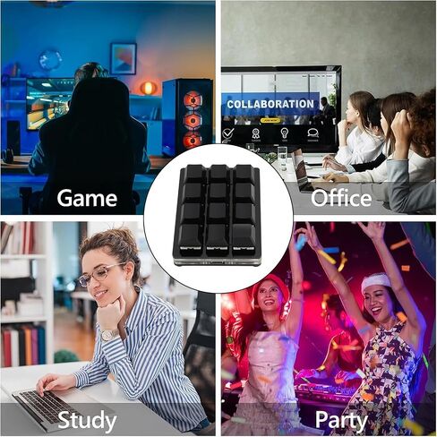 Programmable Macro Keyboard, 12 Keys RGB Customizable Mechanical Gaming Keypad with Knob, Portable and Versatile USB C Wired Mini Keypad for Office, Industrial Control System in Saudi Arabia