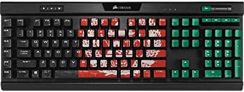 Skinit Skinit Skin Concervated مع K95 RGB Platinum Mechanical Gaming Keyboard - Skinit مصمم في الأصل علم أفغانستان التصميم المتعثر in Saudi Arabia