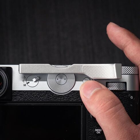 إبهام قبضة ， متوافقة مع كاميرا fujifilm fuji gfx100rf ، حذاء الساخنة الإبهام الدعم قبضة ， الأصلي Aluminum retro نقش الماسي تقنية | يحسن استقرار إطلاق النار (أسود) in Kuwait