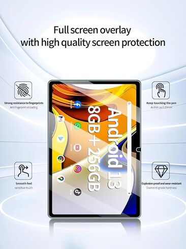 Screen Protector for SGIN T12S Tablet 12 inch Android Tablets, Anti-Scratch 9H Hardness Touch Sensitive 2.5D Rounded Edges Bubble Free Easy to Install,2 Pack. in Saudi Arabia